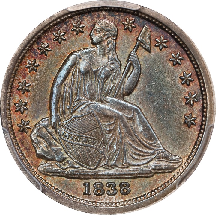 1838 10c No Drapery, Large Stars MS thumbnail 4