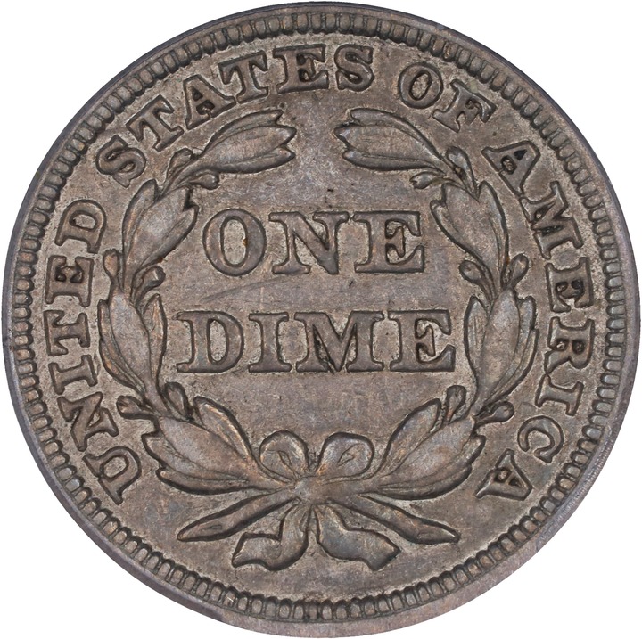 1844 10c VF35 thumbnail 2