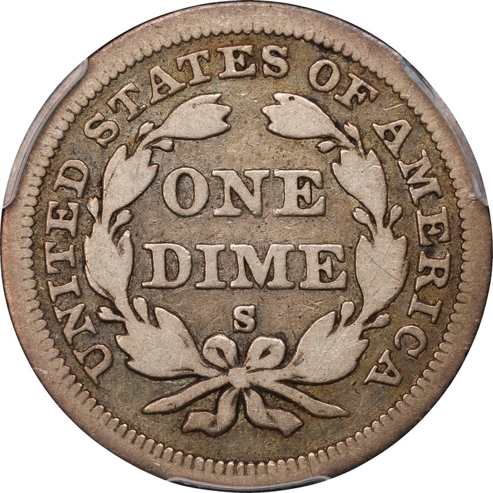 1858-S 10c MS64 CAC thumbnail 21