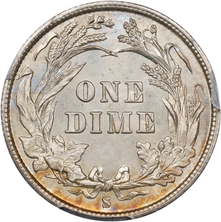 1892-S 10c MS66 thumbnail 2