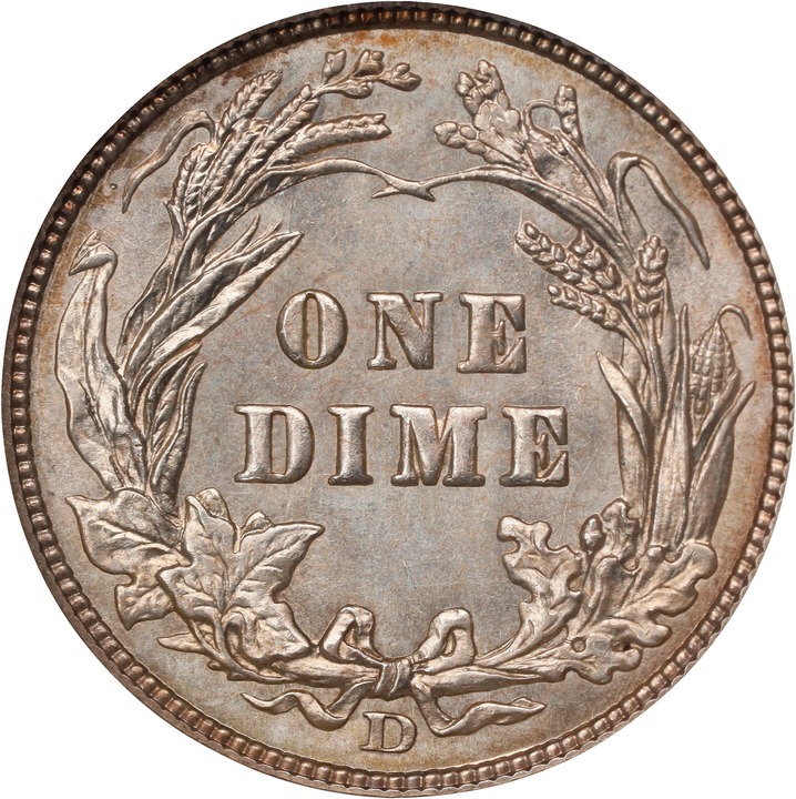 1907-D 10c MS64 thumbnail 2