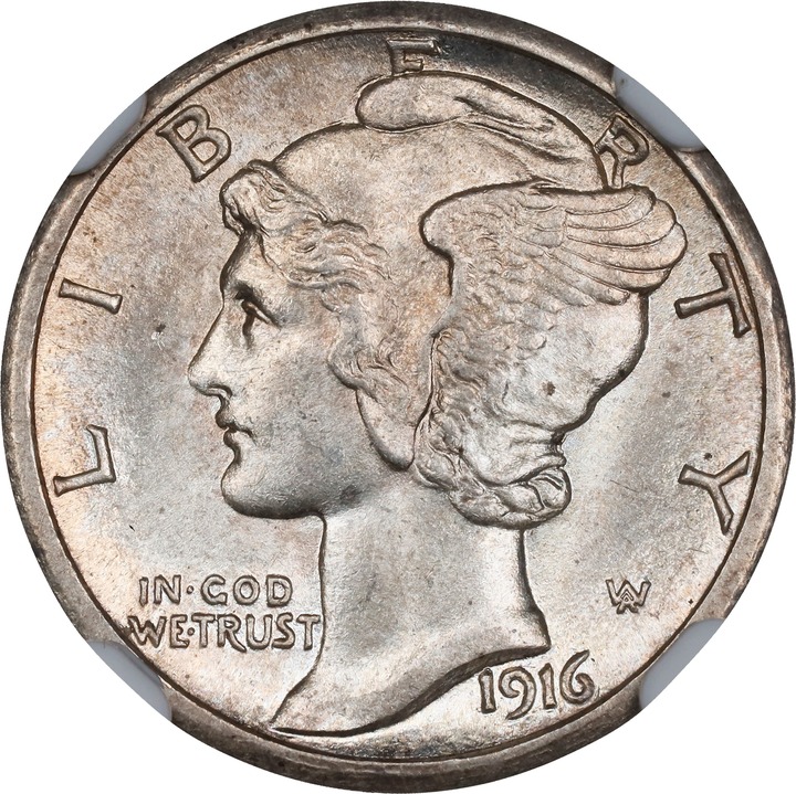 1916-S 10c Mercury MS FB thumbnail 6