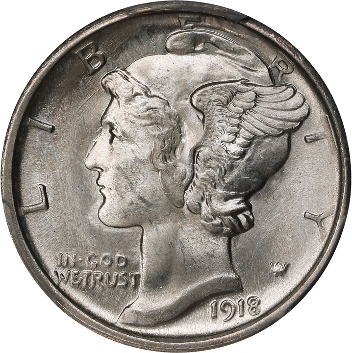 1918-S 10c MS thumbnail 4