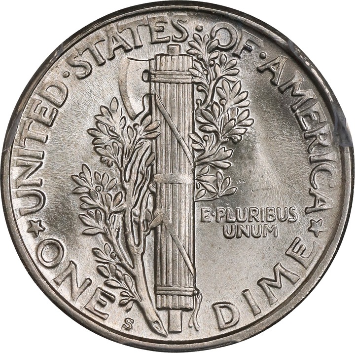 1918-S 10c MS64 thumbnail 2