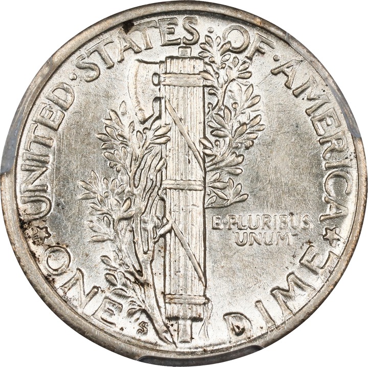 1924-S 10c MS FB AU55 FB thumbnail 2