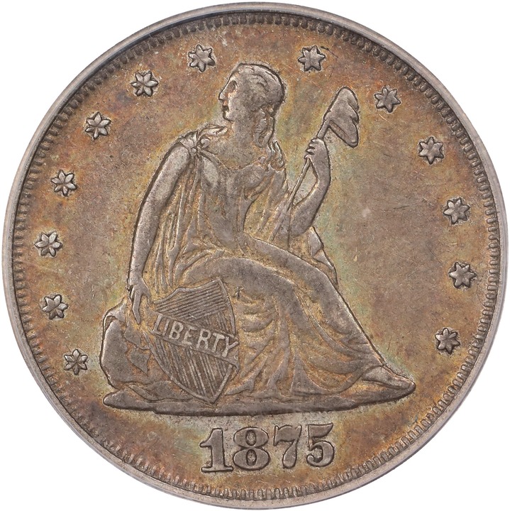 Image for 1875 20c AU50 CAC