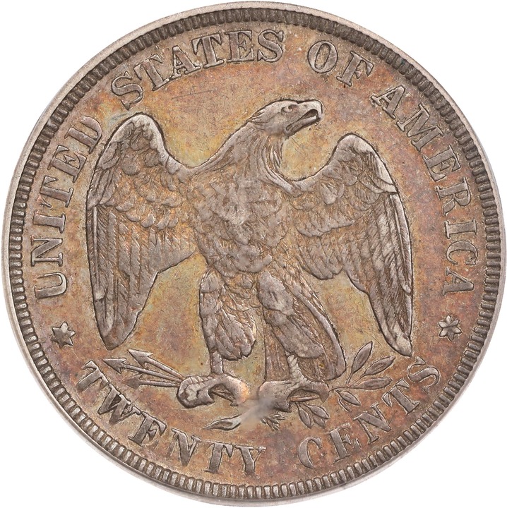 1875 20c AU50 CAC thumbnail 2