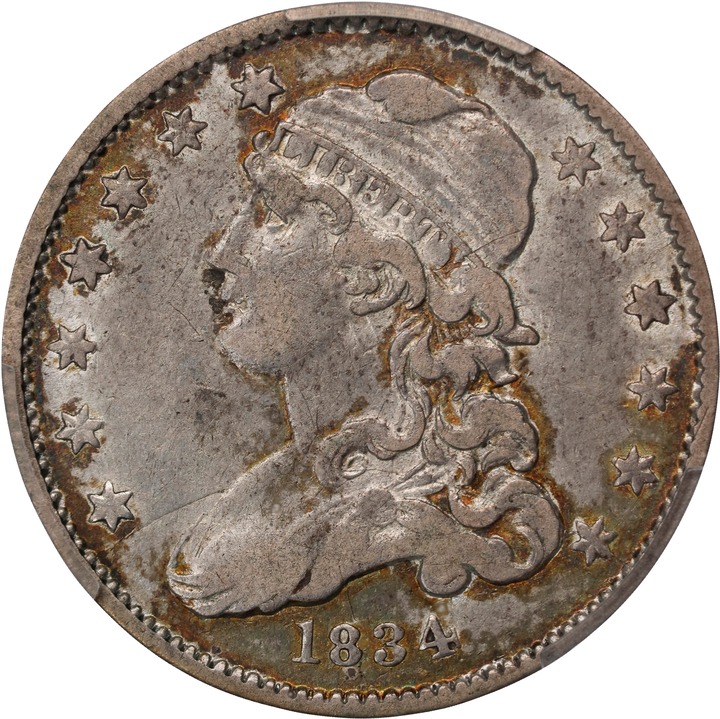 Image for 1834 25c VF30 CAC