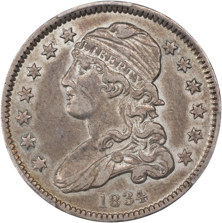 Image for 1834 25c XF45 CAC
