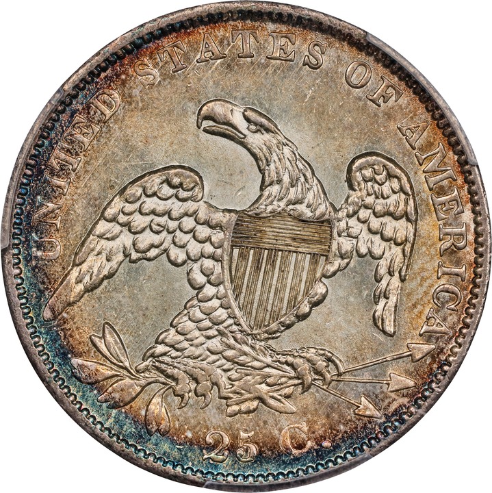 1838 25c Capped Bust MS65 CAC thumbnail 2