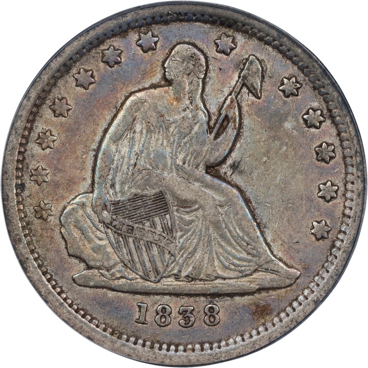 1838 25c No Drapery MS thumbnail 2