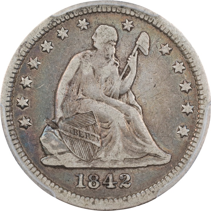 1842 25c Large Date MS thumbnail 2