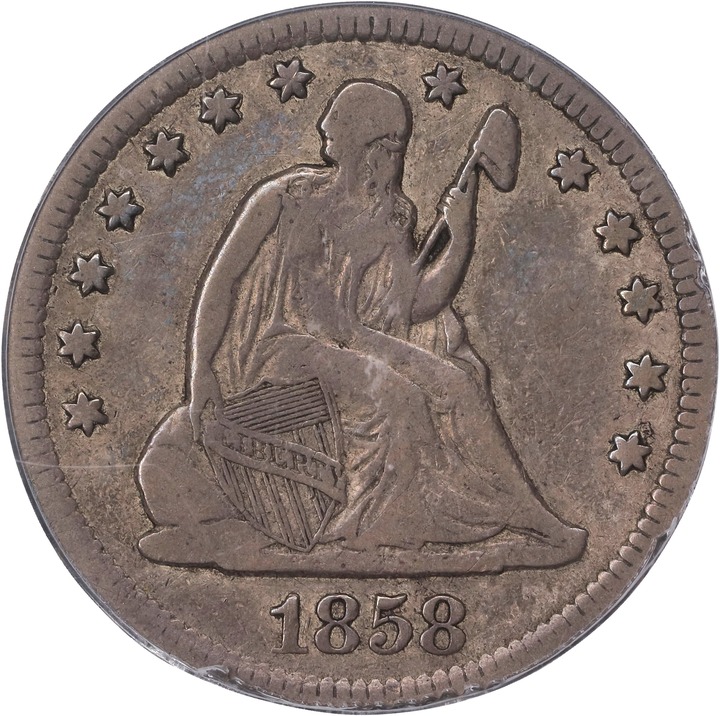 1858-O 25c MS thumbnail 3