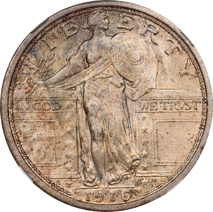 1916 25c Standing Liberty MS FH thumbnail 3