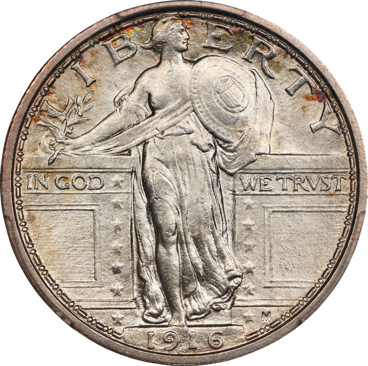 1916 25c Standing Liberty MS FH thumbnail 4