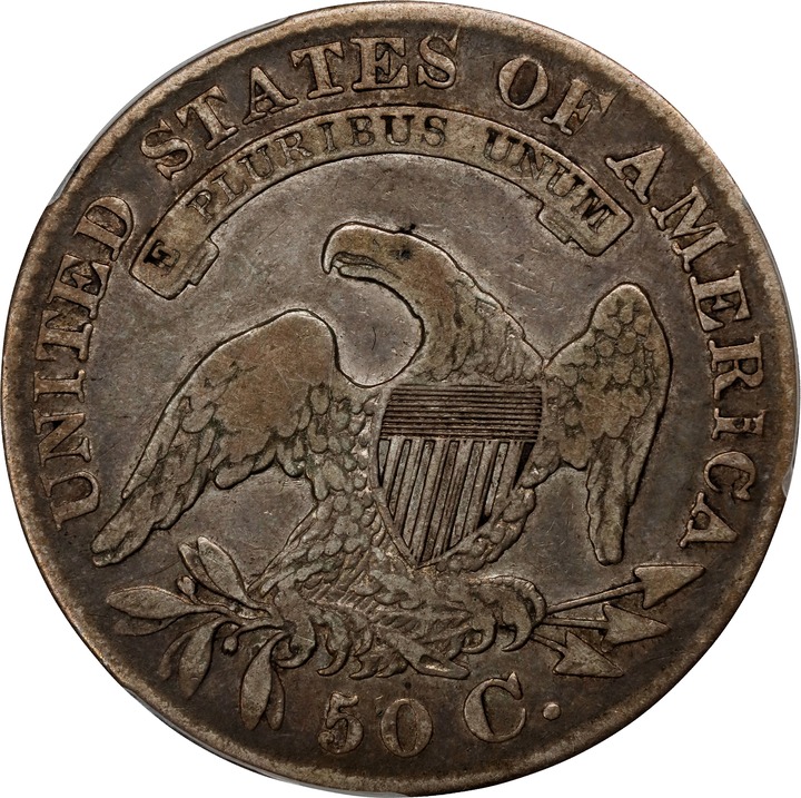Capped Bust Half Dollar 50c Lettered Edge, 1807-1836 [Type] VG10 CAC thumbnail 2