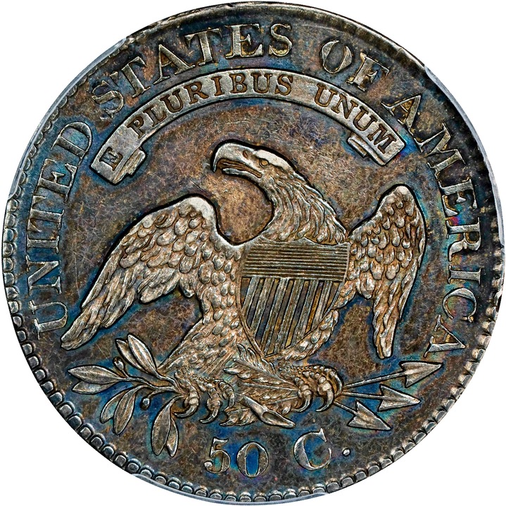 1829 50c Small Letters AU53 CAC thumbnail 2