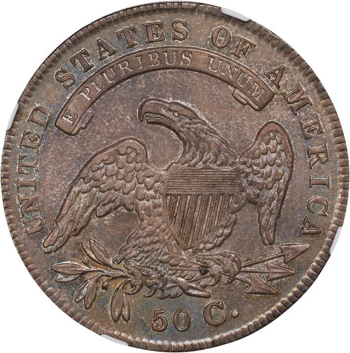 Capped Bust Half Dollar 50c Lettered Edge, 1807-1836 [Type] AU58 thumbnail 2