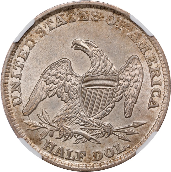 1838 50c Reeded Edge AU53 CAC thumbnail 6