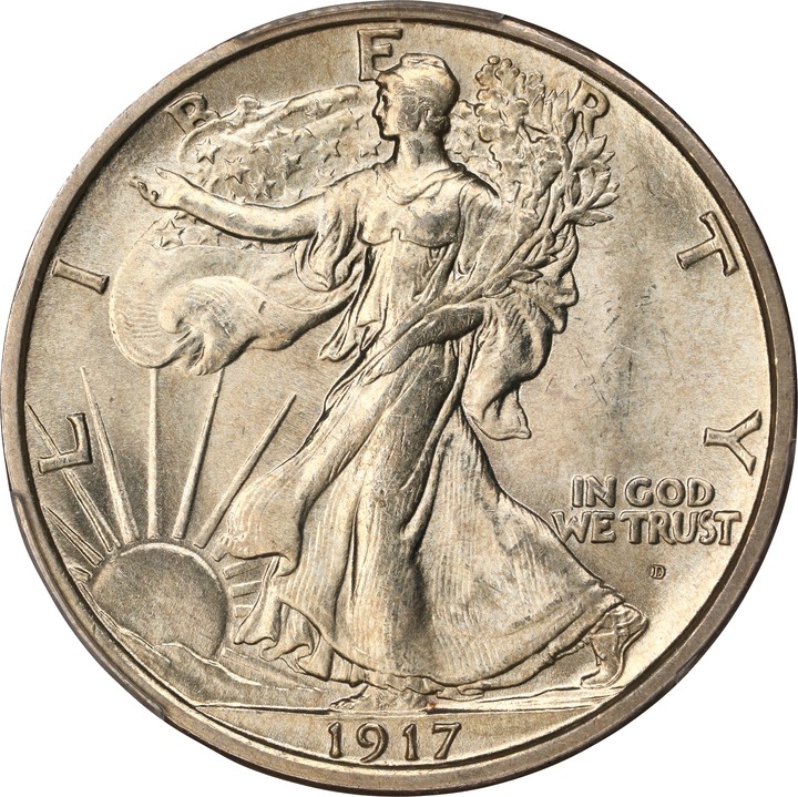 1917-D 50c Mintmark Obverse MS thumbnail 11
