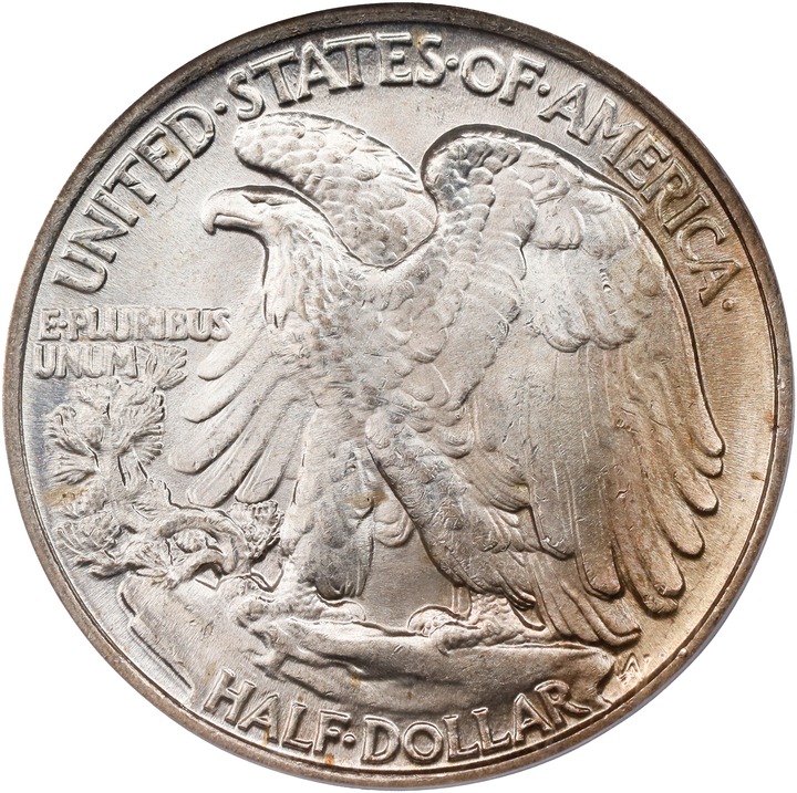 1946 50c Doubled Die Reverse MS64 thumbnail 2
