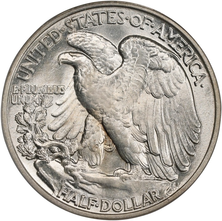 1946 50c Doubled Die Reverse AU58 thumbnail 2