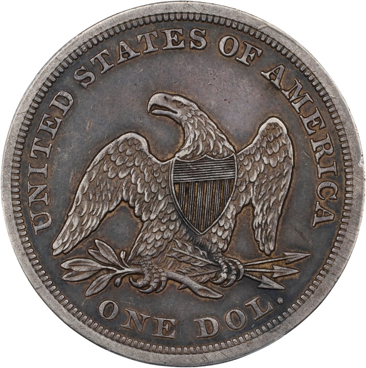 1860 $1 XF40 CAC thumbnail 2