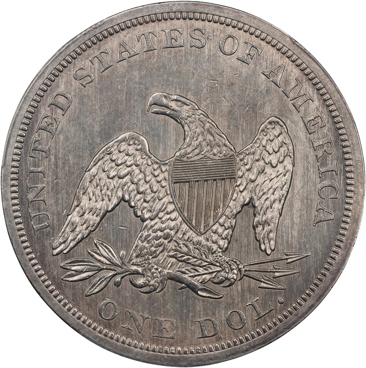 1862 $1 AU53 CAC thumbnail 5