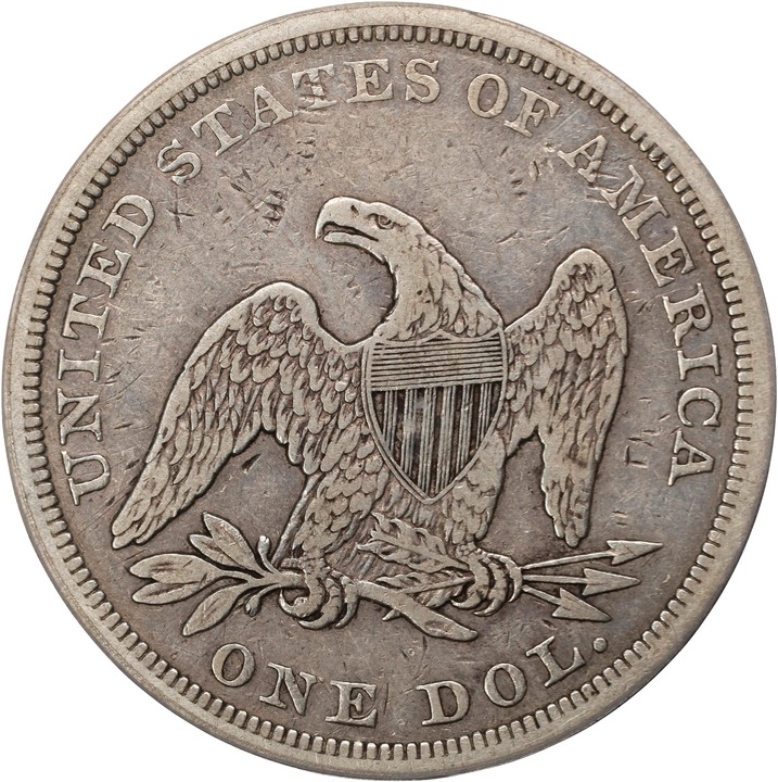 1864 $1 VF20 thumbnail 2