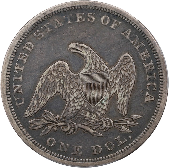 1865 $1 XF40 CAC thumbnail 2