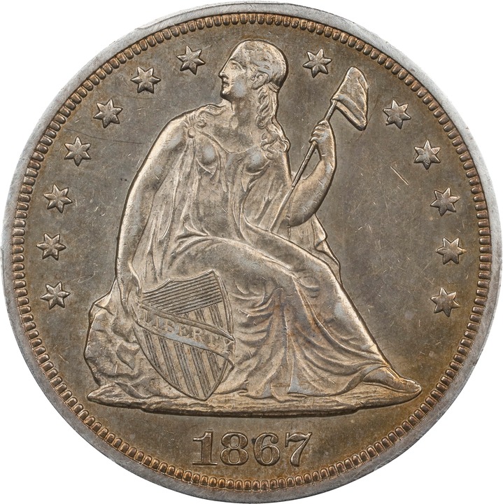Image for 1867 $1 AU55 CAC