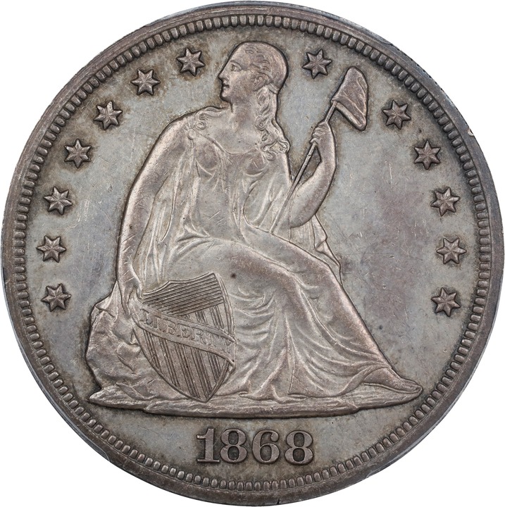 1868 $1 MS66 CAC thumbnail 19