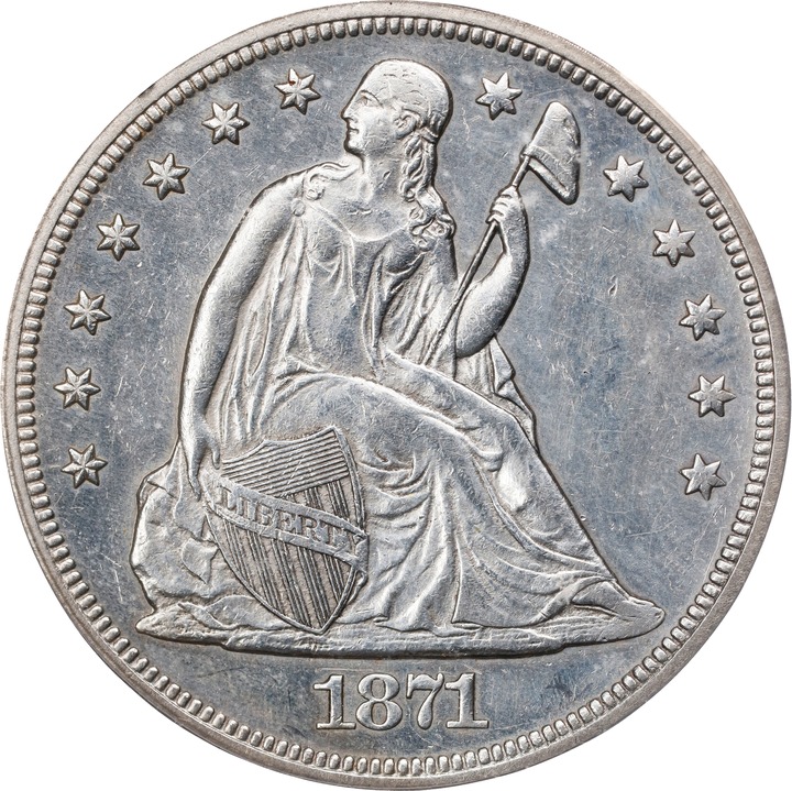 Image for 1871 $1 AU55