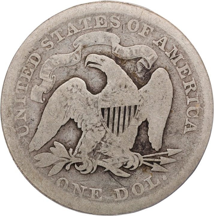 1872 $1 AG3 CAC thumbnail 2