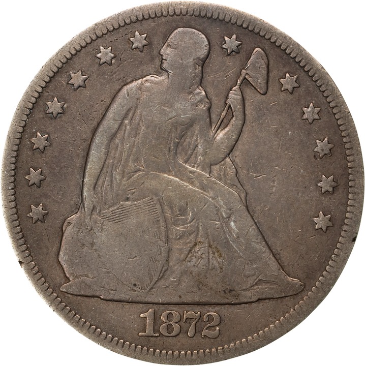 Seated Liberty Dollar $1  Motto on Reverse, 1866–1873 [Type] AG2 CAC thumbnail 7