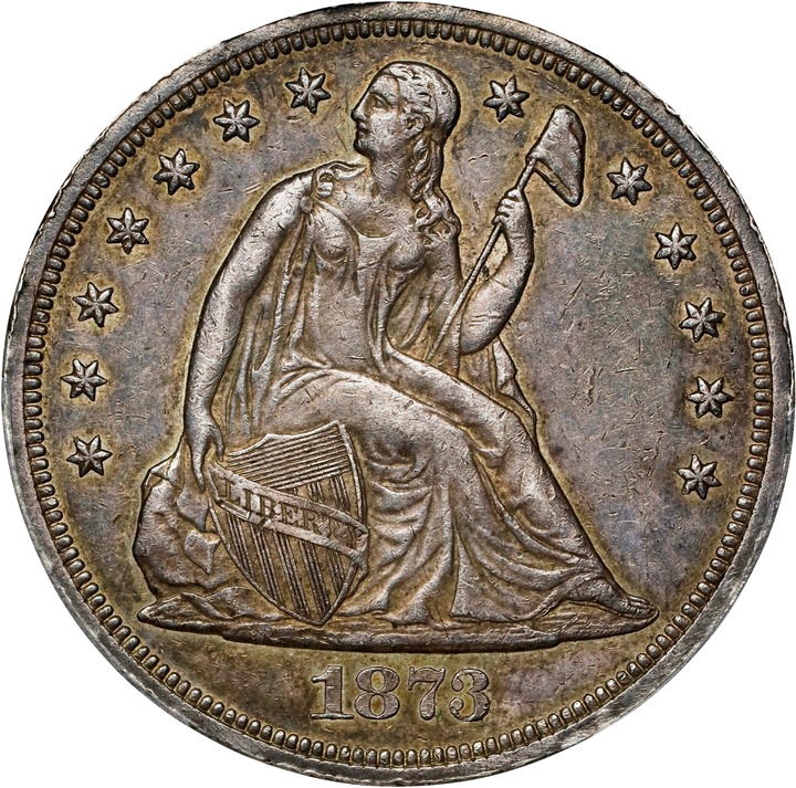 Image for 1873 $1  Seated Liberty AU55