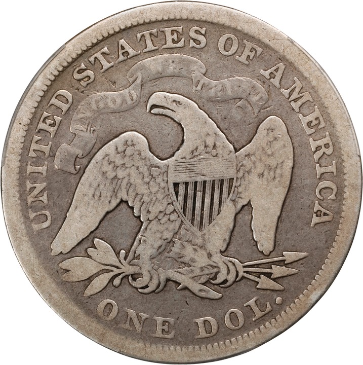 1873 $1  Seated Liberty G6 CAC thumbnail 2