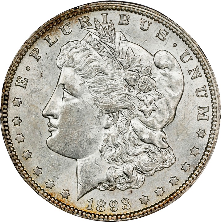 Image for 1893-O $1 AU58 CAC