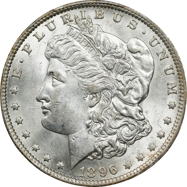 1896-O $1 AU58 CAC thumbnail 3