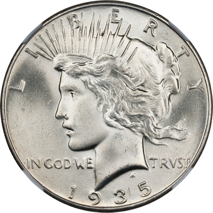 1935 $1 MS65 CAC thumbnail 3