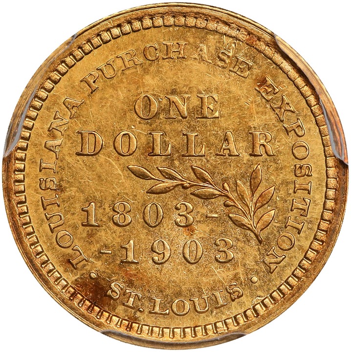 1903 G$1 Jefferson - Louisiana Purchase MS62 thumbnail 2