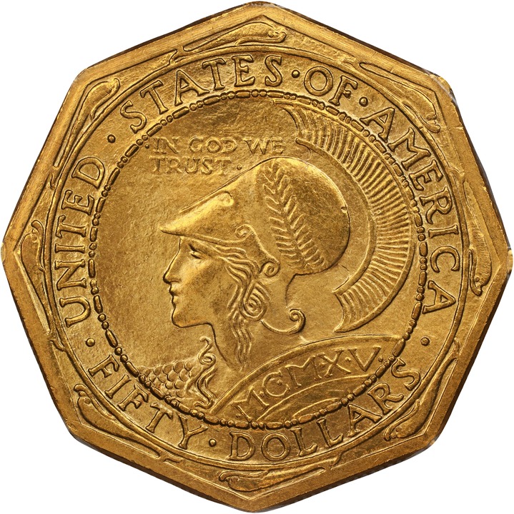 1915-S G$50  Panama-Pacific Expo, Octagonal MS thumbnail 3