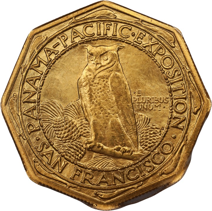 1915-S G$50  Panama-Pacific Expo, Octagonal AU58 CAC thumbnail 23