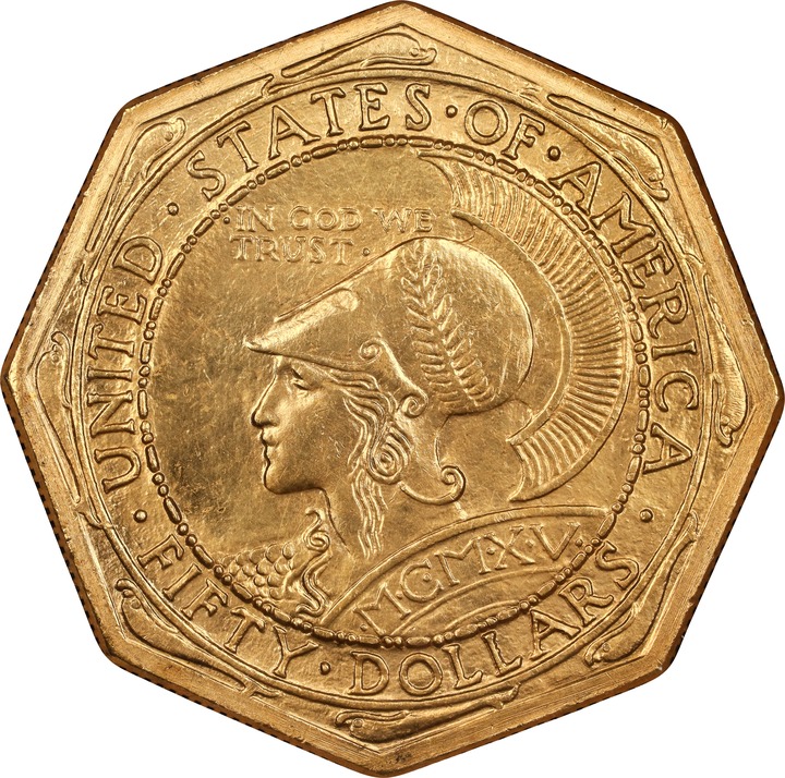 1915-S G$50  Panama-Pacific Expo, Octagonal MS thumbnail 4