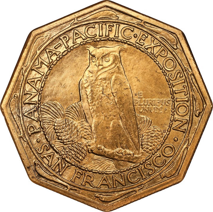 1915-S G$50  Panama-Pacific Expo, Octagonal AU58 CAC thumbnail 24