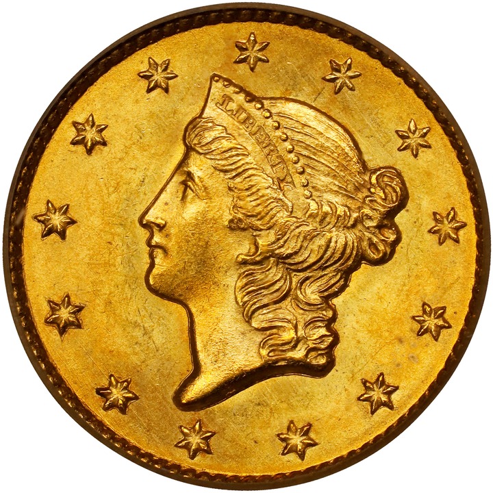 1849 G$1 Closed Wreath MS thumbnail 4