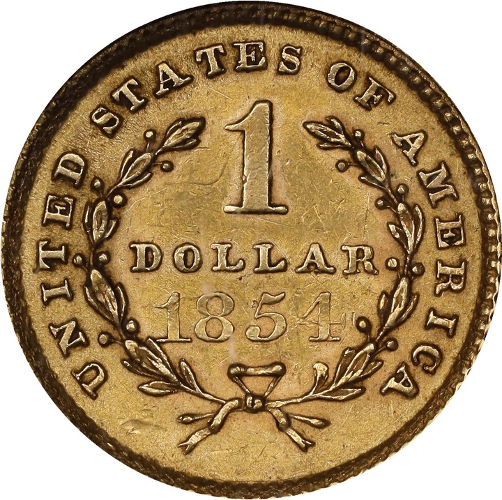 Liberty Gold Dollar G$1 Type 1, 1849-1854 [Type] MS61 thumbnail 2