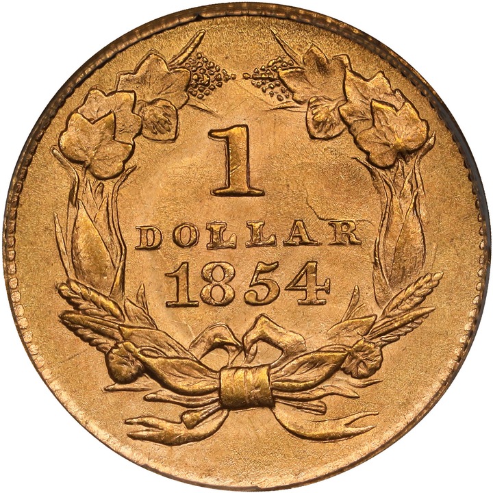 1854 G$1 Type 2 MS63 thumbnail 2