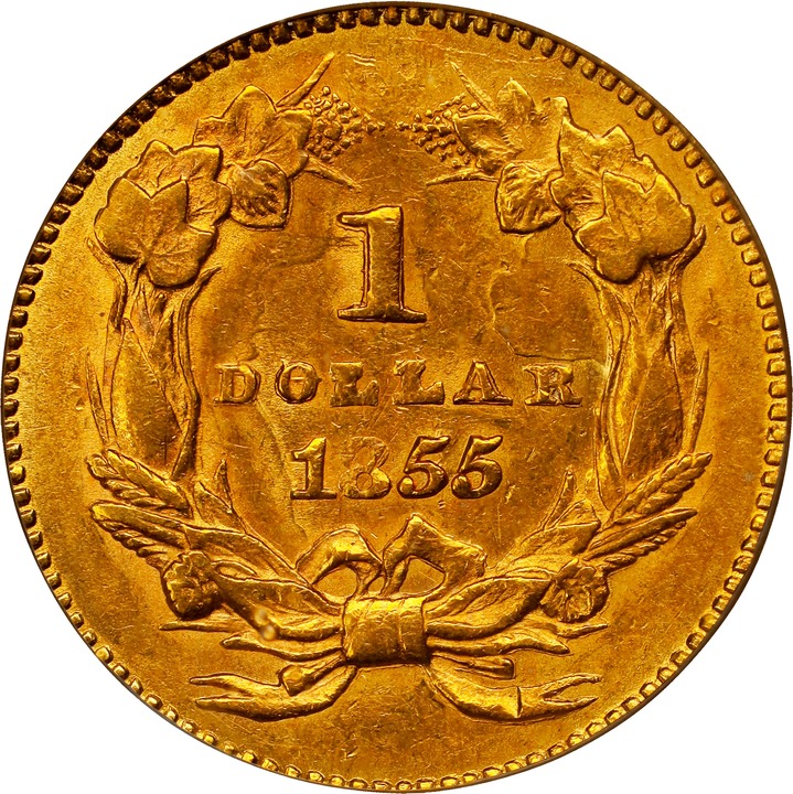 Liberty Gold Dollar G$1 Type 2, 1854-1856 [Type] VF25 thumbnail 24
