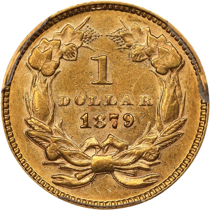 Liberty Gold Dollar G$1 Type 3, 1856-1889 [Type] AU55 thumbnail 2